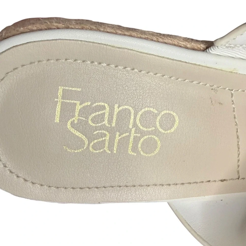 NWOB Franco Sarto White Tevin Sandals Espadrille Wedge Women's Size 7.5M
